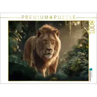 CALVENDO Puzzle Majestätischer Löwe im Dschungel | 1000 Teile Lege-Größe 64 × 48 cm Foto-Puzzle für glückliche Stunden