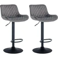 BellaFurn 2er-Set Barhocker – Hochhocker – 360° drehbar, optimaler Komfort und Eleganz | Farbe: Dunkelgrau. Material: Weich