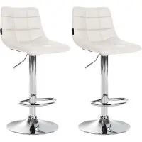 BellaFurn 2-teiliges Barhocker-Set – Hochhocker – verstellbar mit Fußstütze, Kunstleder