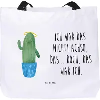 Mr. & Mrs. Panda Schultasche Kaktus Heilig - Weiß - Geschenk, Kakteen, Strandtasche, Schwestern, Familie, Reisetasche, Freundin, Bruder, Tote Bag, Eltern, Tasche