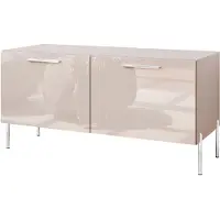 Lookway TV-Schrank AURA 100 KASCHMIR Hochglanz auf geraden silbernen Füßen mit LED-Beleuchtung