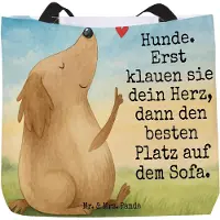 Mr. & Mrs. Panda Reisetasche Hund Liebe Design - Weiß - Geschenk, Einkaufstasche, Tasche, Sprüche, Herz, Hunde, Laptoptasche, Tote Bag, Strandtasche