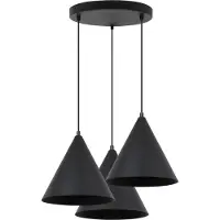 Light11 HOME Soho Hängelampe Schwarz 3-Platte 25Cm E27