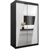 MEBLE KRYSPOL Kleiderschrank, Schiebetürenschrank Schlafzimmer, Schrank mit Spiegel RHOMB 120 cm