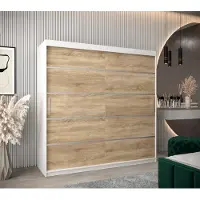 Minio Kleiderschränk 200 cm VERONA 1 Weiß / Sonoma