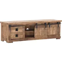 Lomadox Wohnzimmer TV Lowboard in Mangoholz natur massiv KARLSTAD-123, B/H/T ca. 160/50/47 cm