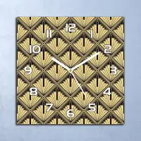 Coloray Deko Glasuhr Wanduhr 30x30 Abstrakt schwarz Quarz Küchenuhr Bürouhr