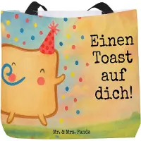 Mr. & Mrs. Panda Strandtasche Toast Party Design - Weiß - Geschenk, Tasche, Valentinstag, Tote Bag, Freundin, für Frauen, Partner, Mitbringsel, Hochzeitstag, Reisetasche