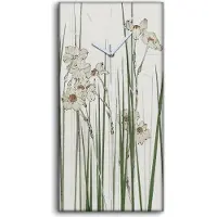 Coloray Dekor Leinwand Uhr Wandbilder Geräuschlos 30x60 Malerei Asiatische Blumen - weiße Hände