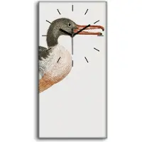 Coloray Wohnzimmer-Bild Leinwand Uhr Geräuschlos 30x60 Zeichnung Tier Vogel Kunst - schwarze Hände