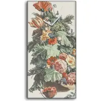 Coloray Leinwand Wanduhr Wandkunst Uhr Geräuschlos 30x60 Gemälde Blumen Pflanzen Kunst - weiße Hände