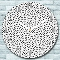 Coloray Wanduhr aus Glas Rund fi 30 Dalmatinische Punkte Quarz Deko Wohnzimmer Büro