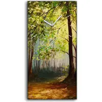 Coloray Wandbild Leinwand Bilder Wanduhr 30x60 Malerei Landschaft Sommer Wald Bunte - weiße Hände