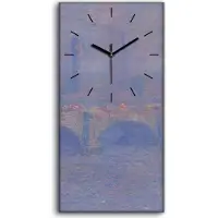 Coloray Leinwand Uhr Küche Wohnzimmer Bild Geräuschlos Kunstdruck 30x60 Waterloo Brücke - schwarze Hände