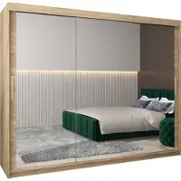 MEBLE KRYSPOL Kleiderschrank, Schiebetürenschrank Schlafzimmer, Schrank mit Spiegel TOKYO 3 250 cm
