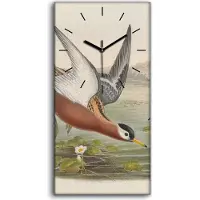 Coloray Wanduhr Bürouhr Leinwand Bild Geräuschlos 30x60 Vögel Wild Tiere Zeichnung Kunst - schwarze Hände