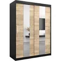 MEBLE KRYSPOL Kleiderschrank, Schiebetürenschrank Schlafzimmer, Schrank mit Spiegel POLE 150 cm
