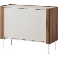 Furniture24 Kommode Wrap K-105 Wohnzimmerschrank 105 X 82 X 39 Cm Nußbaum/Kaschmir