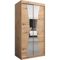 MEBLE KRYSPOL Kleiderschrank, Schiebetürenschrank Schlafzimmer, Schrank mit Spiegel MAROKO 100 cm