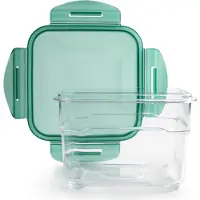 Ibili Hermetischer Auflauf für Lebensmittel , Kunststoff, quadratisch, transparent/grün