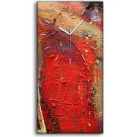 Coloray Wanduhr Bürouhr Leinwand Bild Geräuschlos Kunstdruck 30x60 Abstrakte Kunst Öl - weiße Hände