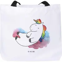 Mr. & Mrs. Panda Tote Bag Einhorn Wolke 7 - Weiß - Geschenk, Einhörner, Laptoptasche, Tragetasche, Menschen, Unicorn, Tasche, Schultasche, Lustig, Lächeln, Reisetasche