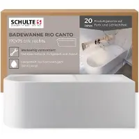 Schulte Badewanne 170x75 cm, Acryl, Komplettset mit vormontierter Schürze, Fußgestell und Ablauf-Überlauf-Garnitur, Modell: Rio Canto rechts, Weiß
