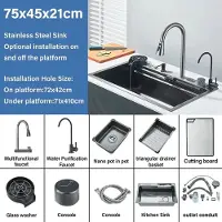 StarTech.com Küchenspüle mit Armatur - Einzelbecken D2 - 75x45 cm - Edelstahl - 4-Loch Montage - Schürzenfront - Gebürstete Oberfläche - Rechteckig - Grau