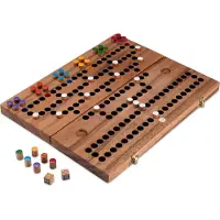Logoplay Holzspiele Blockade Brettspiel für 2 bis 6 Spieler mit Metallverschluss - Spielfeld 26 x 33 cm zusammenklappbar