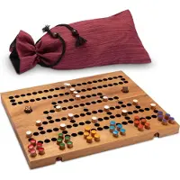 Logoplay Holzspiele Blockade Spiel aus Holz für 2 bis 6 Spieler mit Stoffbeutel - Spielfeld 26 x 33 cm zusammenklappbar