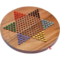 Logoplay Holzspiele Halma XL rund – Stern-Halma / Chinese Checkers aus edlem Samena-Holz für 2 bis 6 Spieler