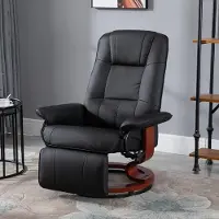 Sweiko Relaxsessel Fernsehsessel Liegesessel Kunstleder 360° Drehstuhl 145° neigbar Schwarz 78 x 87 x 100 cm