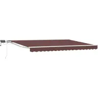 Syfax Manuelle Markise mit Solar-LED 4,5 x 3 m Braun 100% Polyester