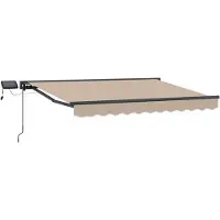 Syfax Manueller Markisenrahmen mit LEDs Beige und Anthrazit 3,5 x 2 m