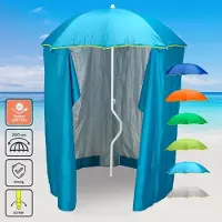 ProduceShop GF200TUVAZ, Strandschirm, Rund, Blau, Weiß, Stahl, Stahl, Einfarbig