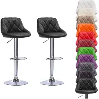 StarTech.com Barhocker 2er-Set - Thekenhocker - Höhenverstellbar - 360° drehbar - Metallgestell - Gepolsterter Sitz - Ohne Armlehnen - Schwarz