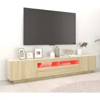 The Living Store TV-Schrank mit LED-Leuchten Sonoma-Eiche 200x35x40 cm
