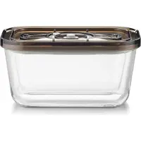 Caso VacuBoxx Eco M, Vakuumbox mit integrierter Datumseinstellung, Hitzebeständiger Behälter mit Kunststoffdeckel für verschiedene Lebensmittel, 1 Stück, Volumen: 800 ml
