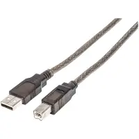 Manhattan Hi-Speed USB 2.0 aktives Anschlusskabel, USB A-Stecker auf B-Stecker, 15 m, schwarz, 15 m, USB A, USB B, USB 2.0, Männlich/Männlich, Schwarz