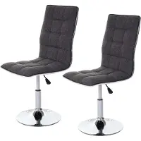 Mendler 2er-Set Esszimmerstuhl HWC-C41, Stuhl Küchenstuhl, höhenverstellbar drehbar, Stoff/Textil MVG - grau