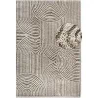 Elle Decoration Designteppich "Chappe", beige, B:80cm H:18mm L:120cm, Polyester, Teppiche, Designteppich, Shaggy, Läufer, flauschig, weich, Langflor, modern, Hoch Tief Effekt