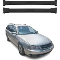 Omtec Dachträger Grundtäger für Opel Omega B Kombi 1994-1999 Pre-FL 75kg Alu Schwarz