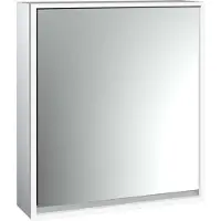 Emco loft Lichtspiegelschrank, 600mm, Aufputzmodell, aluminium/spiegel, 979805100, Ausführung: 1 Tür (Türanschlag links)