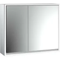 Emco loft Lichtspiegelschrank, 800mm, 2 Türen, Aufputzmodell, aluminium/weiß, 979806108