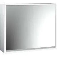 Emco loft Lichtspiegelschrank, 800mm, 2 Türen, Aufputzmodell, aluminium/weiß, 979806110
