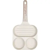 Klausberg 3-in-1 Marmorpfanne für Eier, Pfannkuchen, Pfannkuchengrill 18cm BEIGE KB-7818