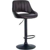 CLP Barhocker höhenverstellbar mit Lehne Milet, Barstuhl gepolstert Kunstleder, Tresenstuhl mit Metallgestell drehbar, Farbe: braun, Gestellfarbe: schwarz