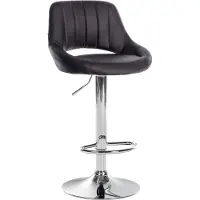 CLP Barhocker höhenverstellbar mit Lehne Milet, Barstuhl gepolstert Kunstleder, Tresenstuhl mit Metallgestell drehbar, Farbe: braun, Gestellfarbe: chrom