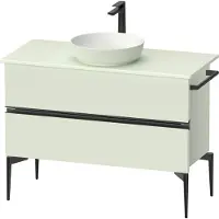 Duravit Sivida Konsolenwaschtischunterbau, 2 Schubkästen, Griffleiste Diamantschwarz Matt, 1045x475x548mm, SV46590BDHH0000