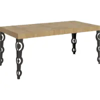 Itamoby Karamay Ausziehtisch 200/460x90 cm Natur-Eiche mit anthrazitfarbenen Beinen